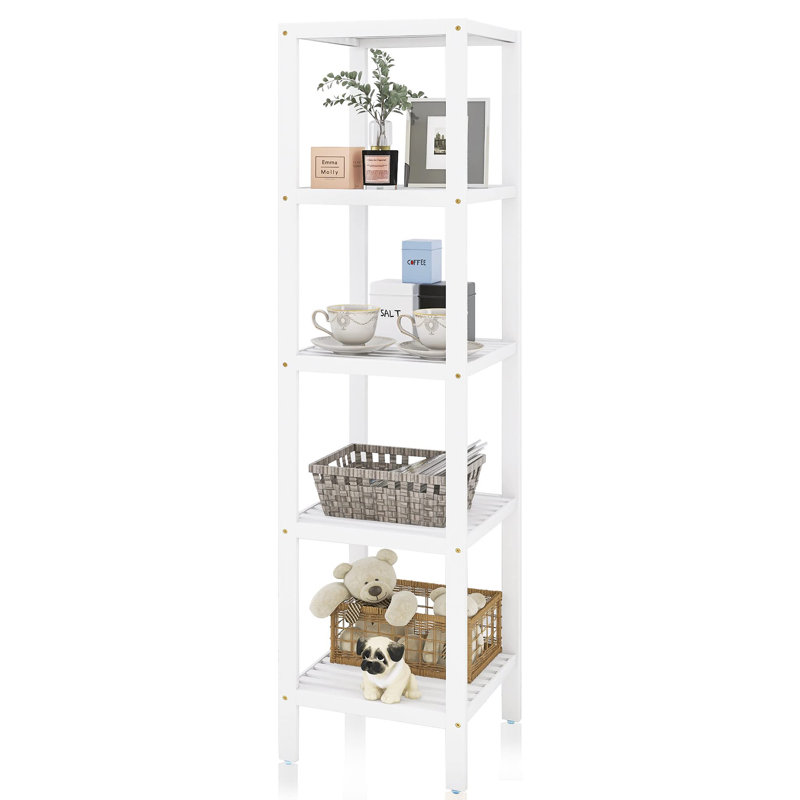 Addisynn Solid Wood Freestanding Bathroom Shelves, White