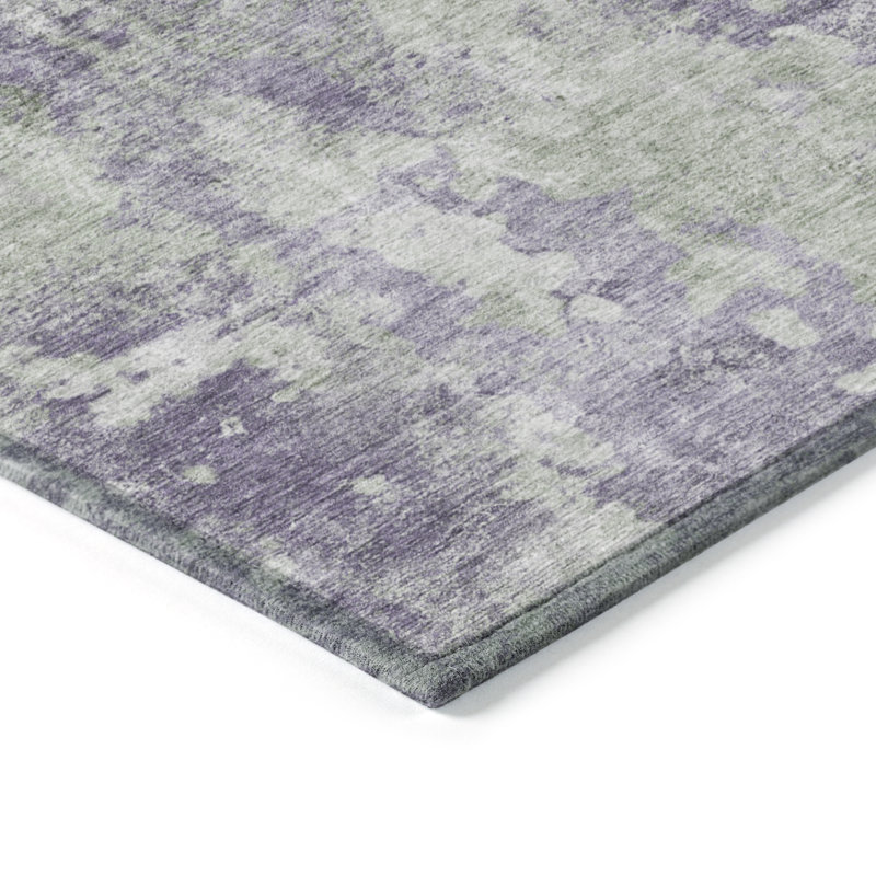 Tapis intérieur / extérieur lavable abstrait Folcroft, Rectangle 2 pi 6 po x 3 pi 10 po