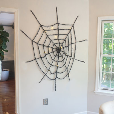 Toile d'araignée décorative noire à DEL