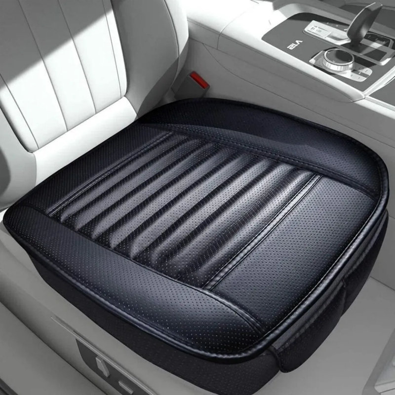 2pc Housse de siège avant de voiture respirant, Noir, noir, noir, noir