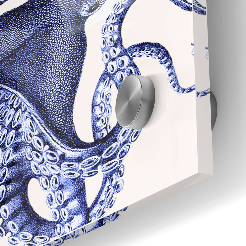«Landscape Blue Octopus» par Fab Funky, art mural en verre acrylique, H 36 po x l 24 po x P 0,2 po