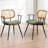 Modern Upholstered Rattan Back Dining Chairs