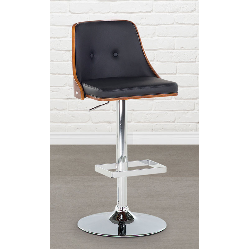 Reinhold Swivel Upholstered Adjustable Height Counter Stool with Metal Frame