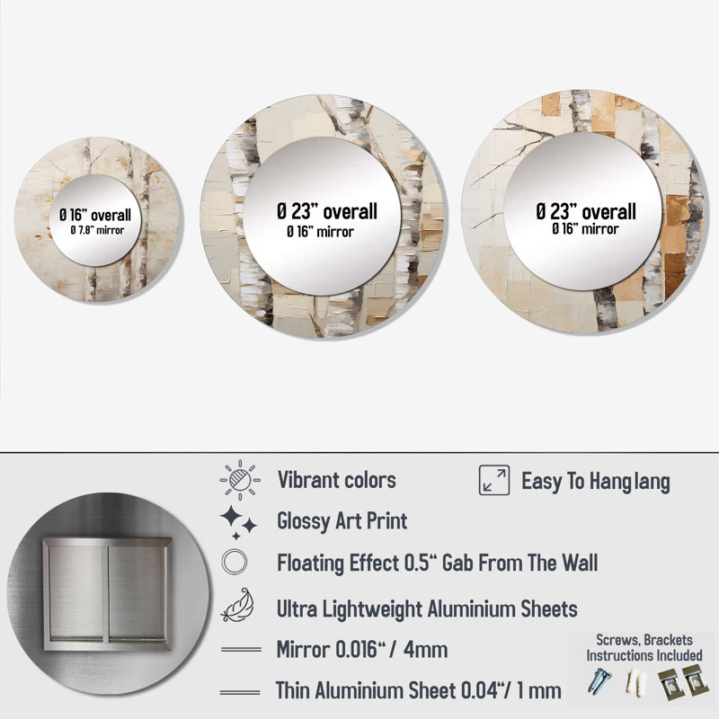 Huldar Metal Round Mirror