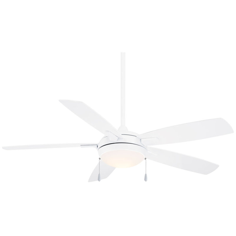 54" Lun Aire 5 - Blade LED Standard Ceiling Fan with Pull Chain and Light Kit Included, White