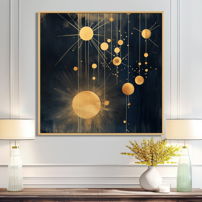 Abstract Starburst Canvas, Constellation Wall Art, Cemya, H 36 po x l 36 po, Cadre naturel flottant