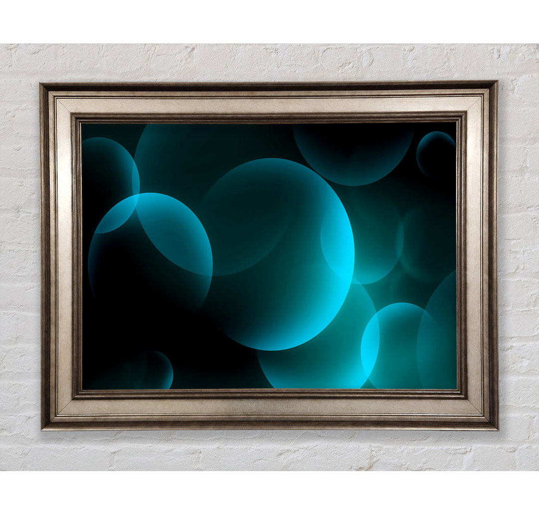 Gerahmtes Wandbild Turquoise Big Bubbles