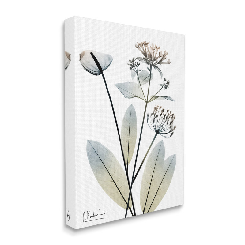 Art contemporain sur toile, formes contemporaines de fleurs par Albert Koetsier, H 40 po x l 30 po