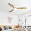 Ventilateur de plafond décoratif 52 pouces avec télécommande 6 vitesses et 3 pales en bois massif réversible pour moteur DC-1174145860-1165442139