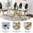 Merell 79'' Glass Top Metal Base Dining Table-1892078483