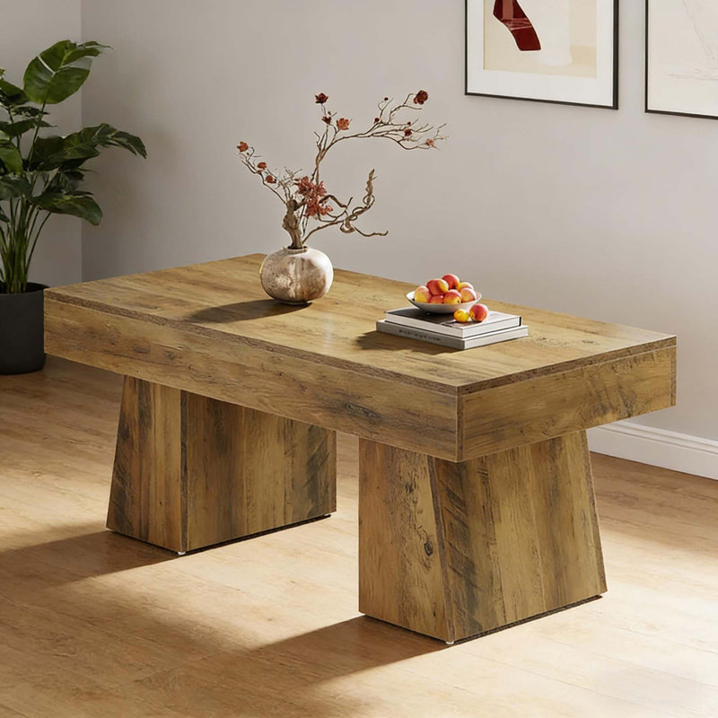 Spacious Wooden Coffee Table with Sturdy Design