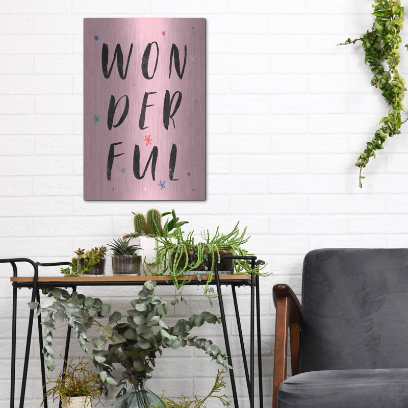 Art mural en métal Winston Porter «Colorful Bold Words 1» par Laura Marshall, H 16 po x l 12 po