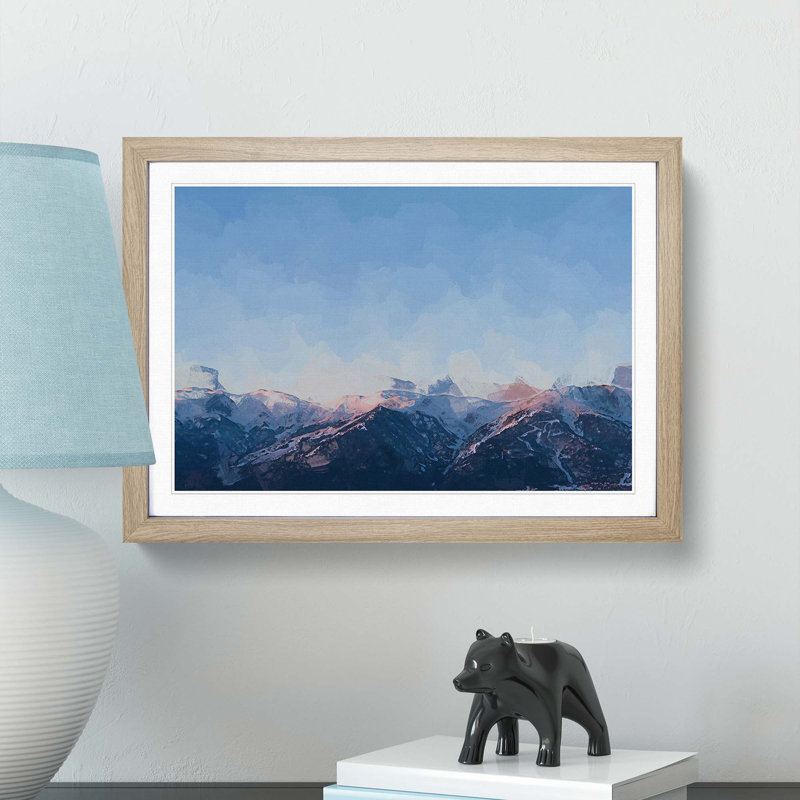 Mountain Horizon in France in Abstract - Framed Print, 62cm H x 87cm W x 2cm D, Oak Framed