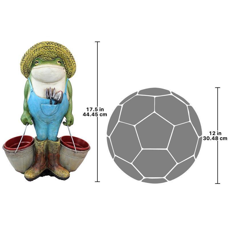 Buckets the Garden Frog Resin Outdoor Statue