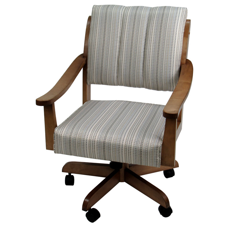 Miriam Swivel Wood Dining Caster Chair, Natural Fun, Light Brown