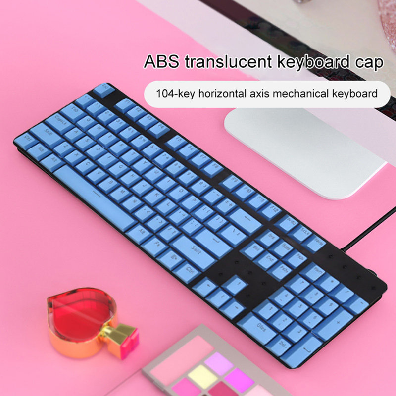 104Pcs Key Caps Backlight Keyboard Accessory ABS Universal OEM Keycaps Replacement, Pink