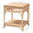 Elodie Natural Rattan End Table with Shelf Square Boho Accent Table with Decorative Loop Detail