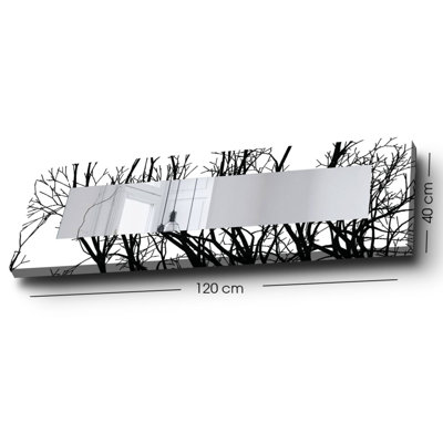 Élégant miroir décoratif avec cadre en bois, 15,7 x 47,2 pouces | 100% toile sur panneau de fibres à densité moyenne, épaisseur: 0,12 pouce | Taille réelle du miroir: 7,9 po x 39,4 po | Décoration murale élégante pour le salon, la chambre à coucher et le vestibule