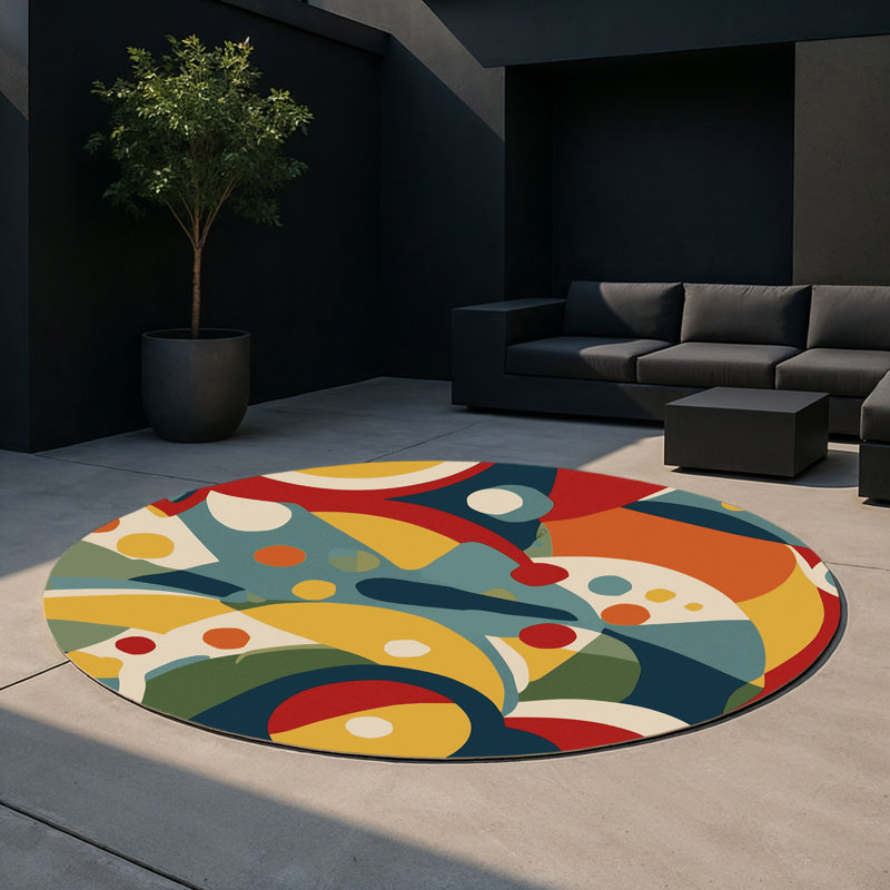 Tapis intérieur et extérieur Vibrant Pulse, Round 5'