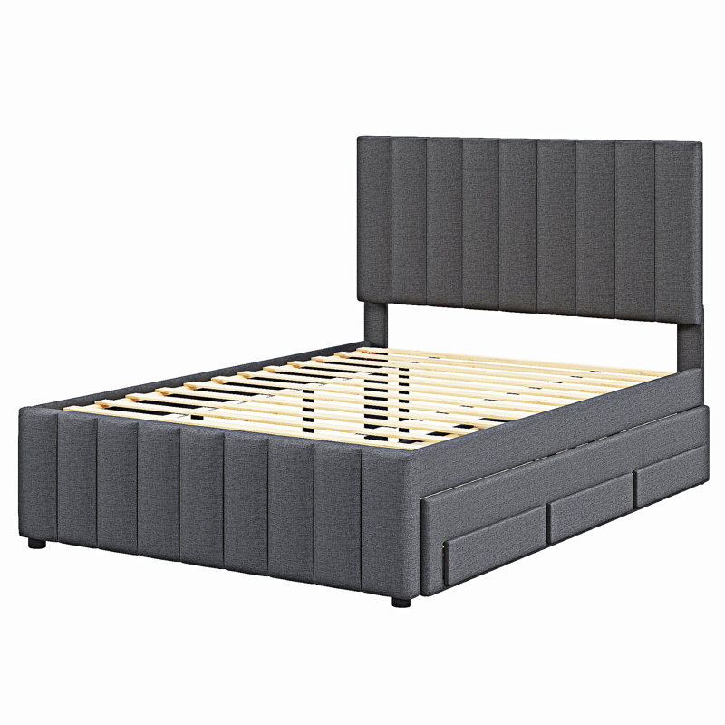 Lit plateforme double avec lit gigogne