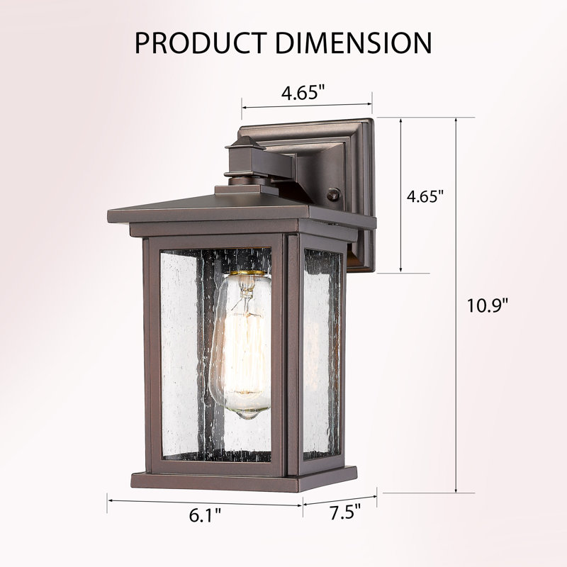 Outdoor Wall Light Fixture, Oil-Rubbed Bronze Finish Wall Lantern,For Porch, Patio, Entryway, Garden, E26 Bulb