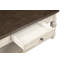 Console antique blanche et brune avec rangement
