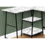 Bureau d'écriture en L Home Office, stratifié en marbre blanc, métal noir, avec rangement fonctionnel Bureau d'ordinateur en stratifié de marbre