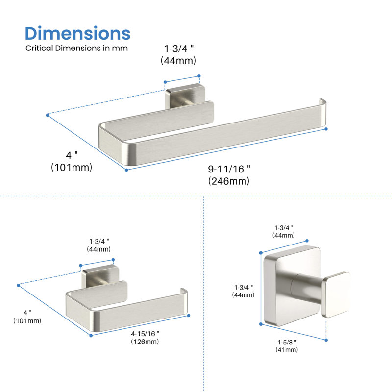 Blaze 4 - Piece Bathroom Hardware Set, Brushed Nickel