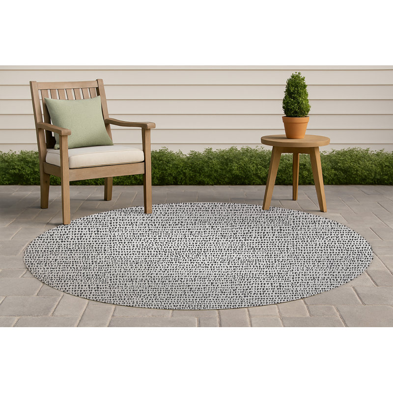Crops Non-Slip Outdoor Rug, Round 5'