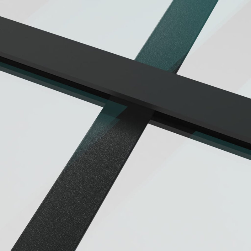 Jamarie Glass and Aluminium Barn Doors, Black, 205cm H x 102.5cm W x 5cm D