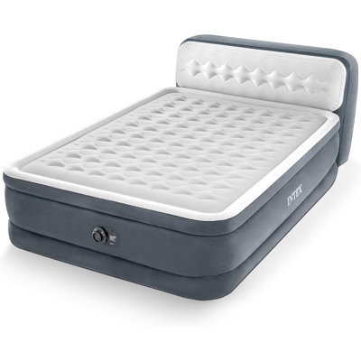 Intex Dura-Beam Deluxe Ultra Plush Headboard Queen Mattress with Built-In Pump by Intex