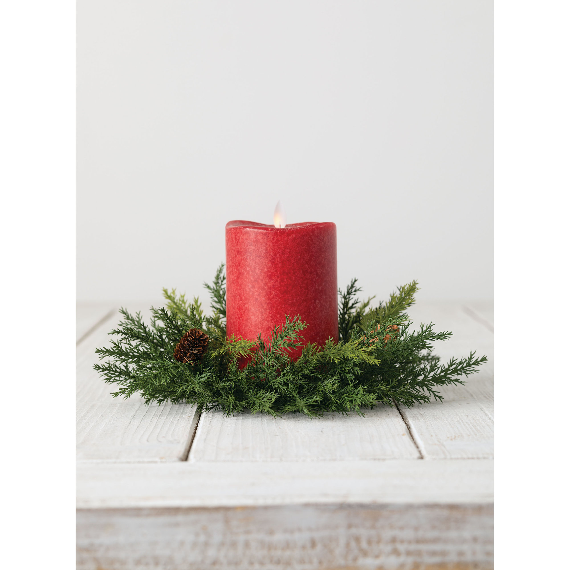 Artificial Ellerby Arborvitae Wreath, 10" H x 10" W x 2.5" D