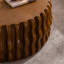 Table basse 38,58 po à nervures ondulées rondes - Table basse Mid-Century en bois massif et panneau de fibres à densité moyenne brun