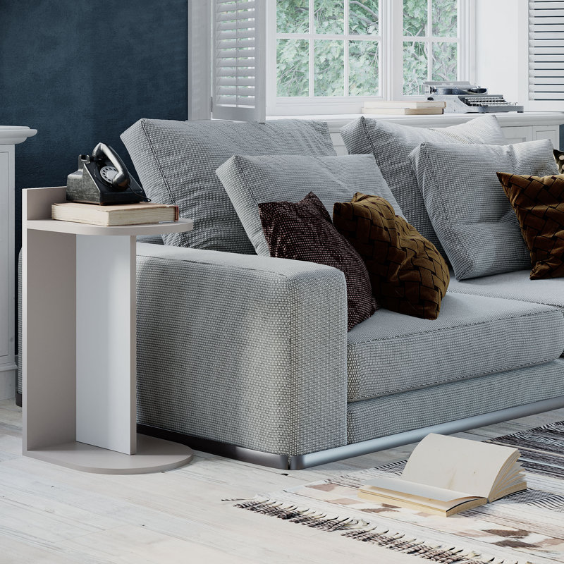 Aideen End Table, Light Mocha/White