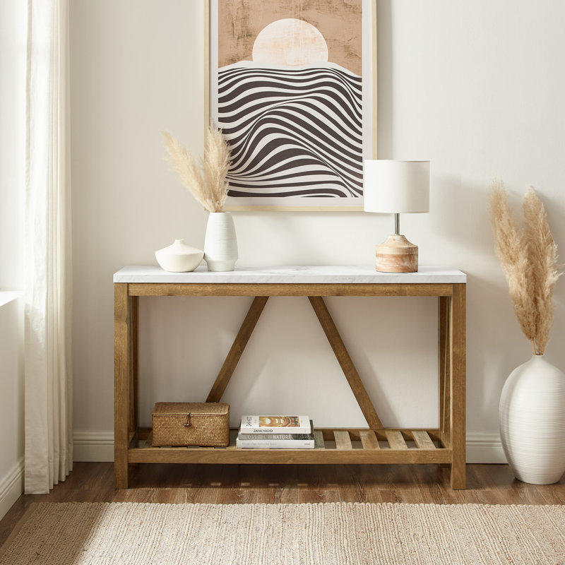 Braemar Console Table, White Walnut
