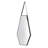 18x1.6x31.5" Black and Silver Hexagonal Wall Mirror with Hanging Leather Strap