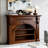 Retro Nut-Brown Solid Wood Freestanding Fireplace-132833615