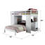 Lit mezzanine simple blanc avec rangement et bureau - Armoire pratique et élégante dans une chambre à coucher complète