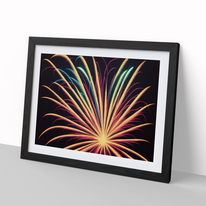 Boundless Fireworks - Single Picture Frame Print, Black Framed, 25cm H x 34cm W x 2cm D