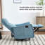 Fauteuil inclinable manuel Heat & Massage avec chaise berçante et pivotante - tissu bleu pour le salon