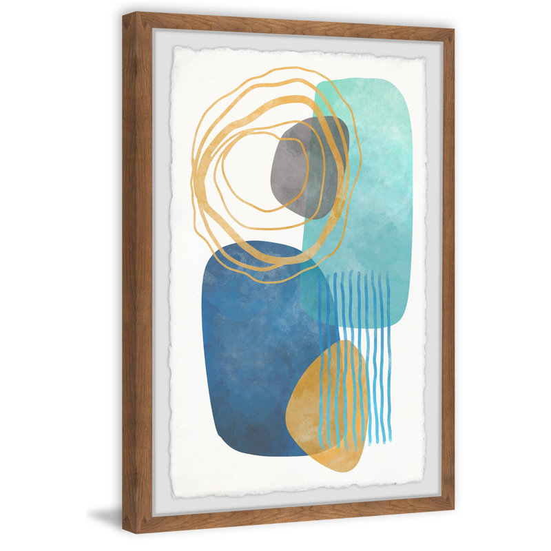 Twin Blue Lagoon - Single Picture Frame Painting, 30 cm H x 20 cm W