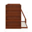 Lit superposé simple au-dessus d'un lit double avec tablette de rangement latérale et lit superposé en bois léger avec échelle intégrée et garde-corps-128987009