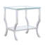 Élégante table de bout carrée en verre, armoires, étagères, facile à nettoyer - fini, pieds fluides