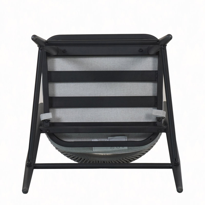 Tabourets de comptoir d'extérieur à structure en métal à hauteur d'assise de 26 po avec dossier en forme de feston en rotin PE, ensemble de 2