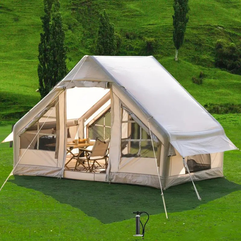 Tente de camping gonflable 4 saisons facile à installer avec structure gonflable haute performance pour 4 à 6 personnes