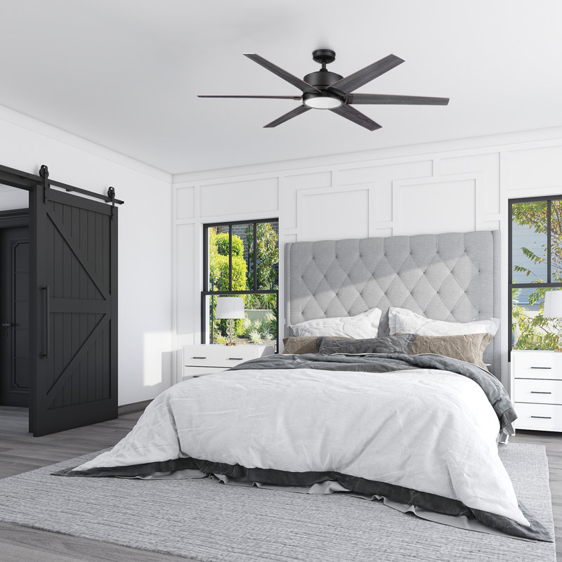 62'' Talbert 6 - Blade Standard Ceiling Fan with Remote and Light Kit Included