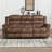 87" Wide Modern Skin-friendly Brown Microfiber Manual Reclining Sofa with Soft Backrest and Seat