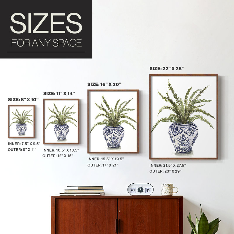 Fern House I Framed Print - Solid Wood, Brown, 28" H x 22" W
