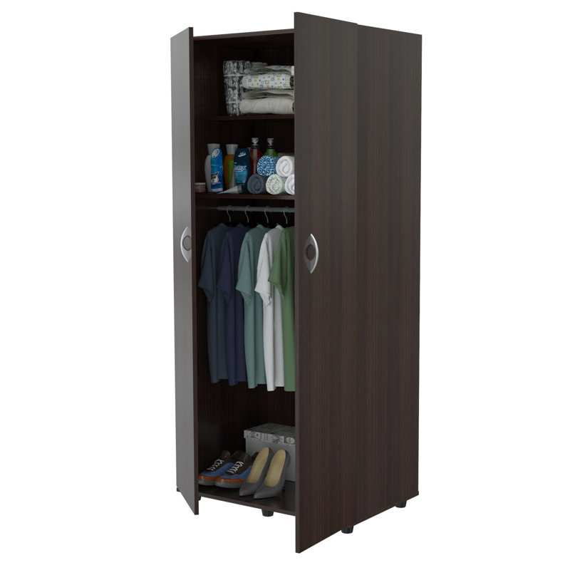 Armoire de bois d’ingénierie en mélamine Georgii, Espresso