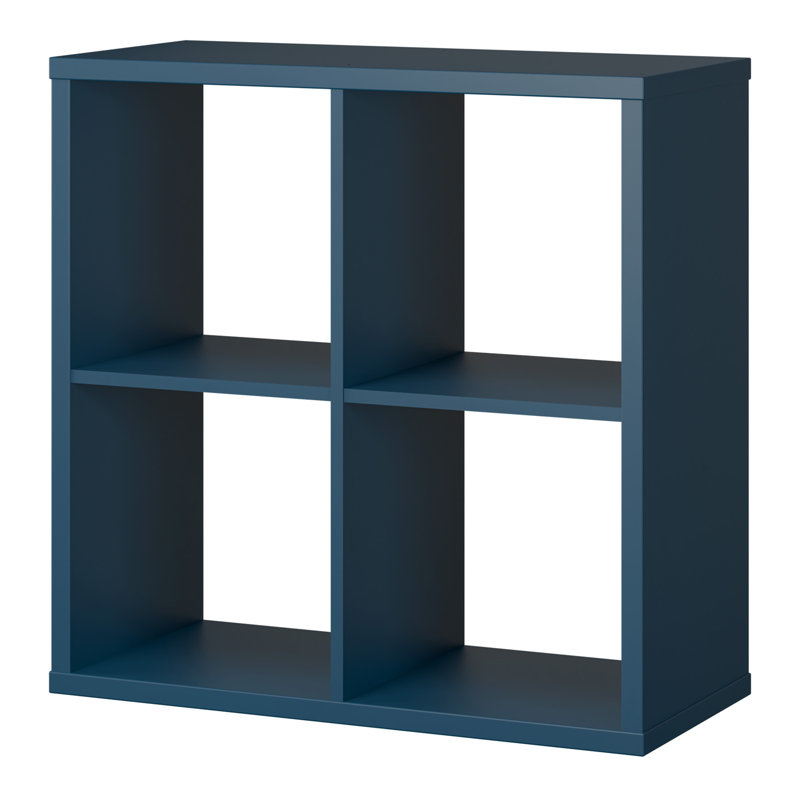 Mauro Cube Bookcase, Blue, (4 Shelves) 72.8cm.H x 72.8cm.W x 72.8cm.D